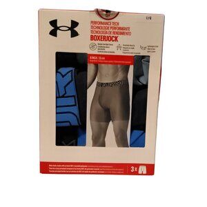 Under Armour Mens Performance Tech Boxerjock Underwear 3-Pack  Size L